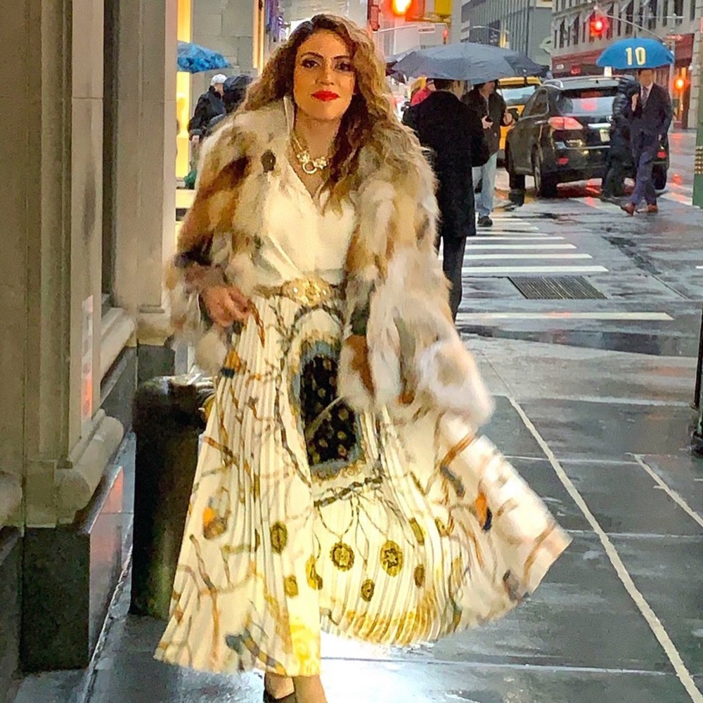 Regal Print Pleated Skirt